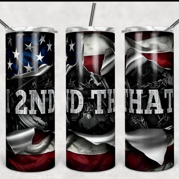 20 oz skinny tumbler  2nd amendment cup beautiful graphics - Picture 1 of 1